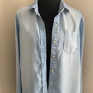 Distressed Denim Button Down
